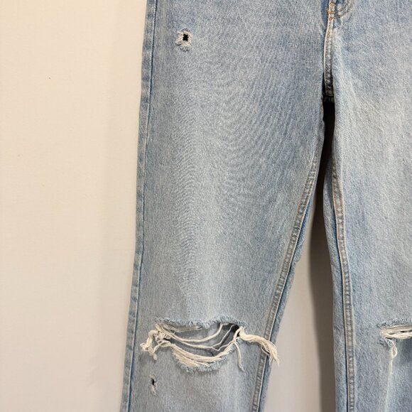 NWT Zara Distressed High Rise Wide Leg Jeans Size 6 - Picture 3 of 8